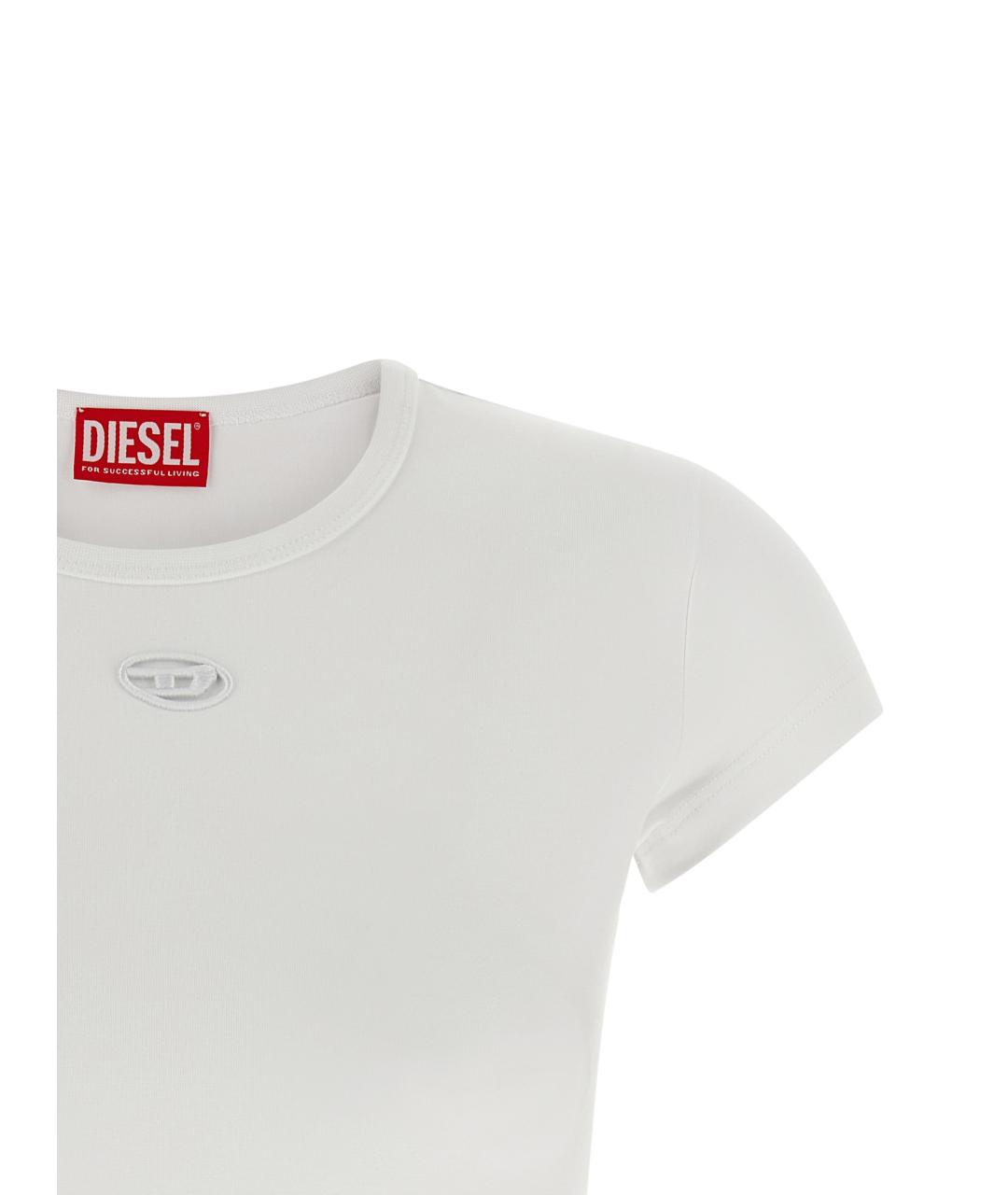 DIESEL Белая хлопковая футболка, фото 3
