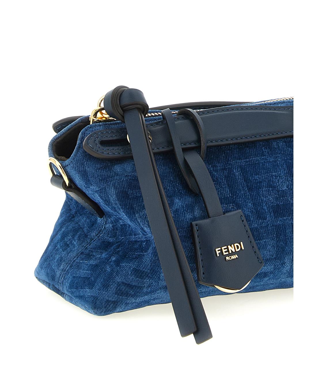 FENDI Синяя деним сумка тоут, фото 3