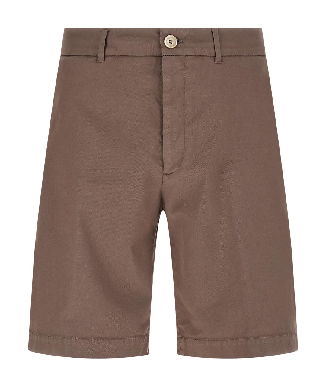 BRUNELLO CUCINELLI Коричневые хлопковые шорты, фото 1