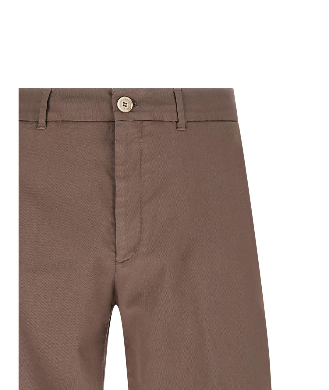 BRUNELLO CUCINELLI Коричневые хлопковые шорты, фото 3