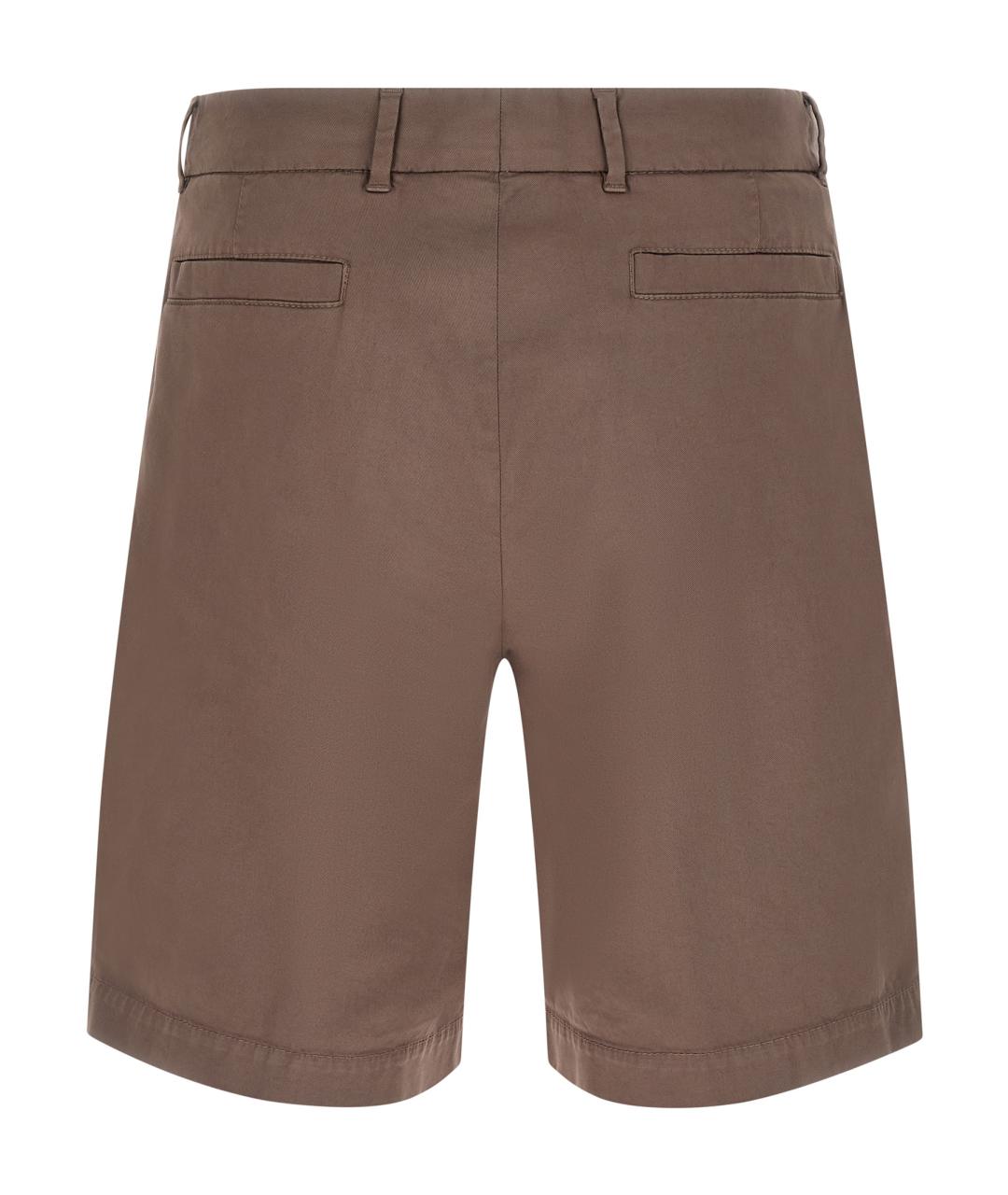 BRUNELLO CUCINELLI Коричневые хлопковые шорты, фото 2