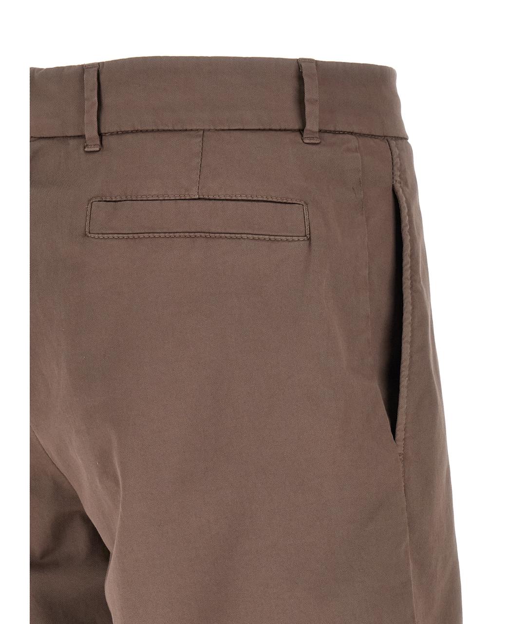 BRUNELLO CUCINELLI Коричневые хлопковые шорты, фото 4