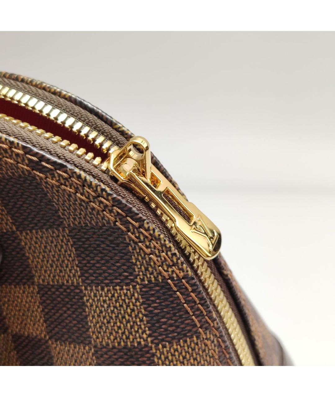 LOUIS VUITTON Коричневая кожаная сумка с короткими ручками, фото 8