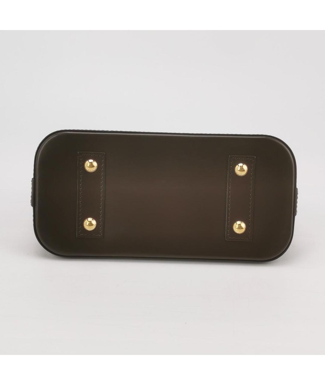 LOUIS VUITTON Коричневая кожаная сумка с короткими ручками, фото 5