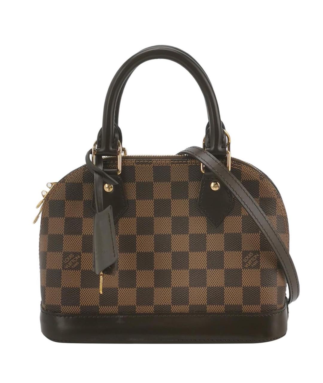 LOUIS VUITTON Коричневая кожаная сумка с короткими ручками, фото 1