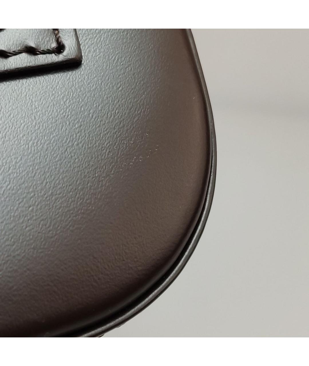 LOUIS VUITTON Коричневая кожаная сумка с короткими ручками, фото 7