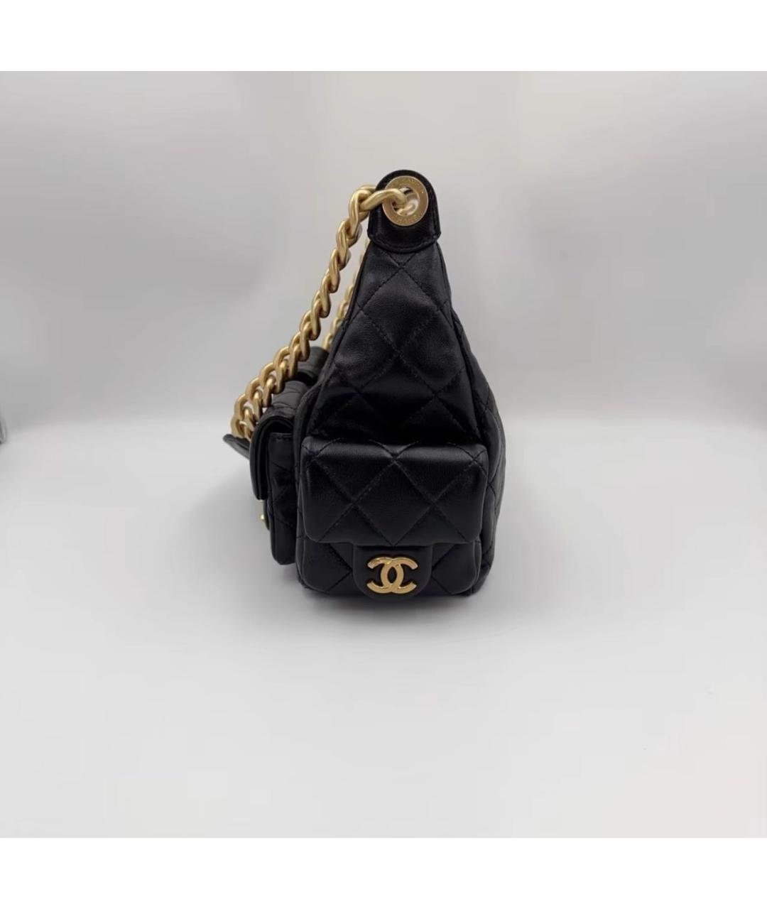 CHANEL Черная кожаная сумка через плечо, фото 4
