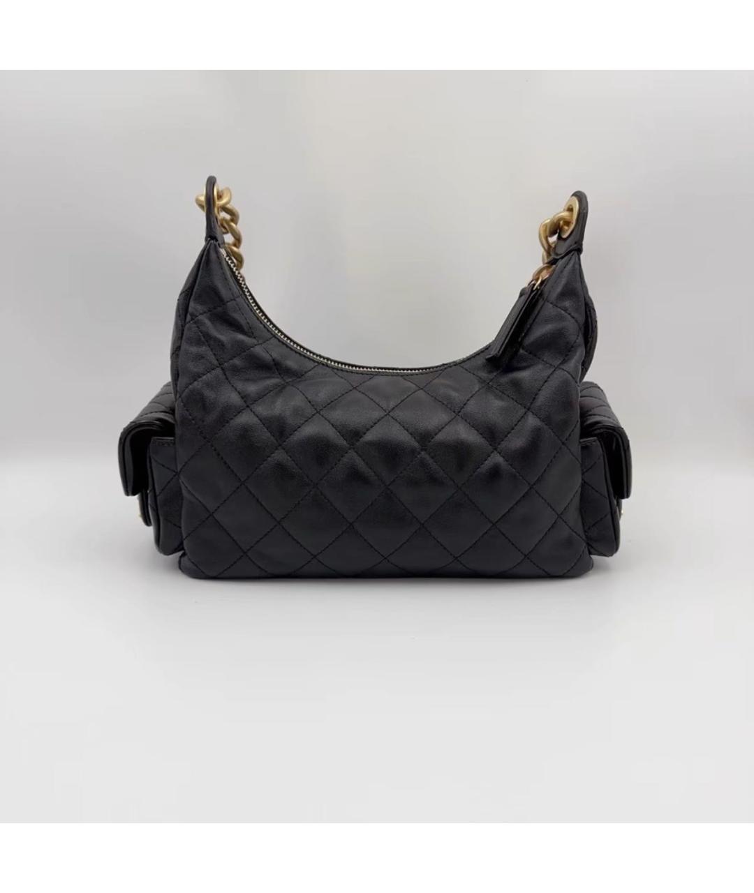 CHANEL Черная кожаная сумка через плечо, фото 2