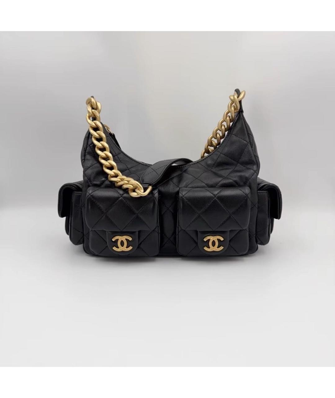 CHANEL Черная кожаная сумка через плечо, фото 6