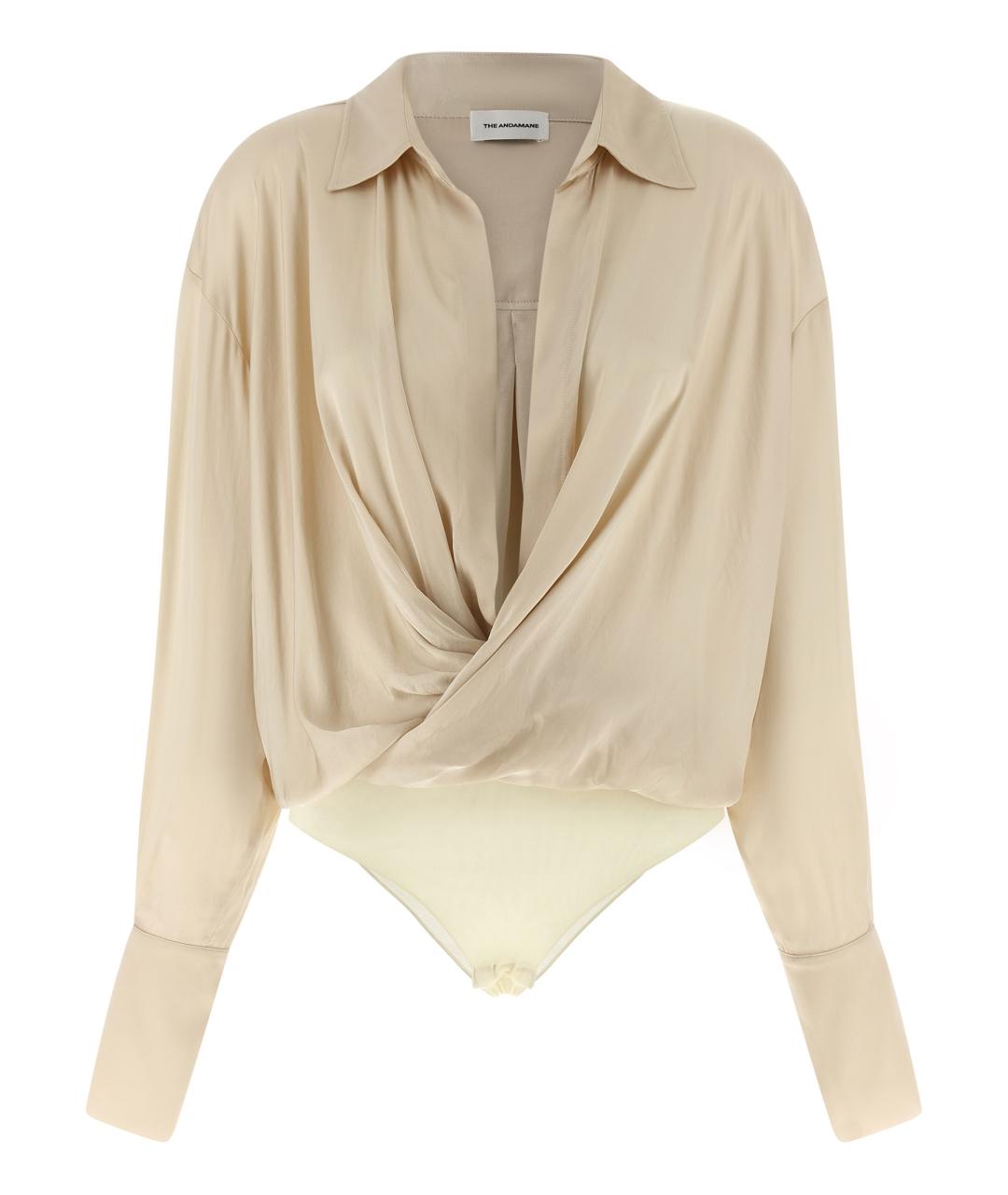 THE ANDAMANE Бежевая вискозная блузы, фото 1