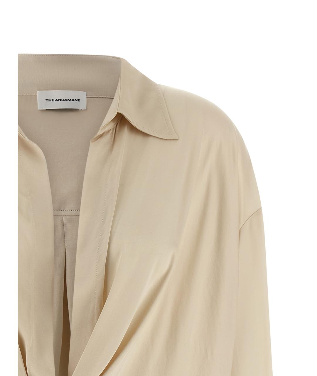 THE ANDAMANE Бежевая вискозная блузы, фото 3