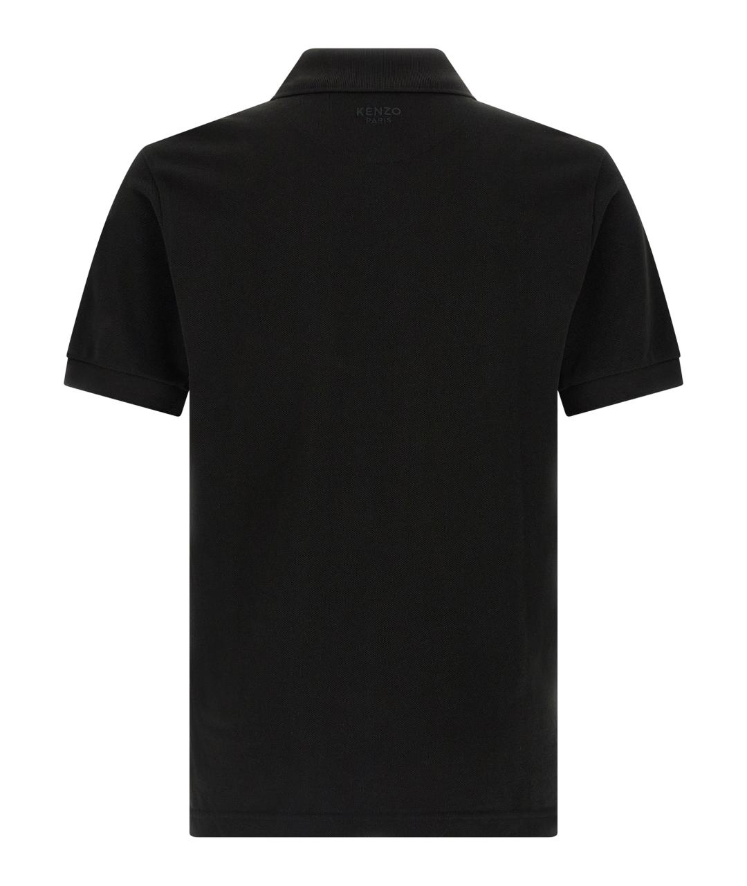 KENZO Черное хлопковое поло с коротким рукавом, фото 2