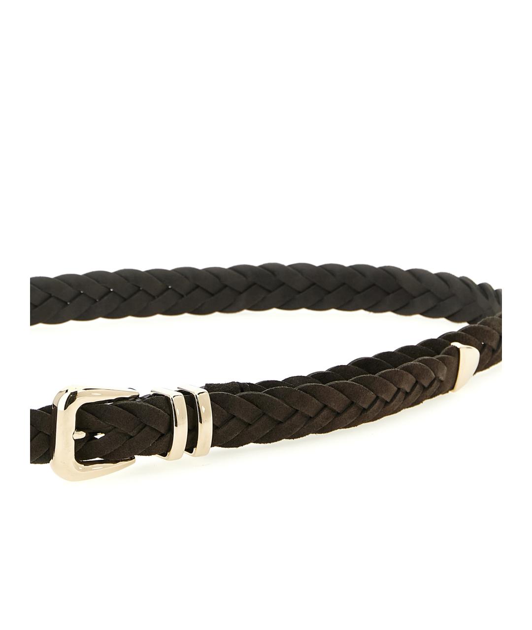 BRUNELLO CUCINELLI Коричневый кожаный ремень, фото 3