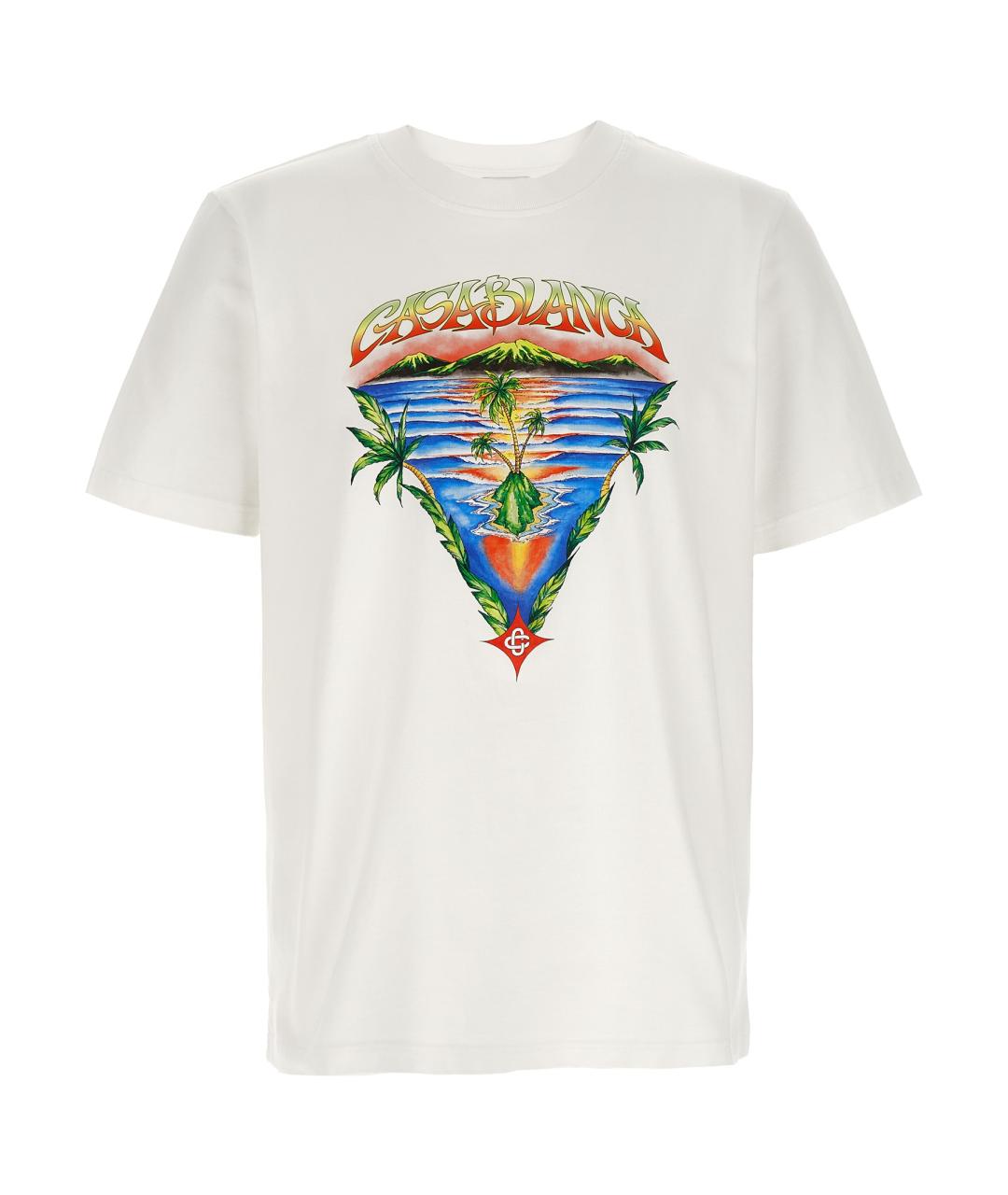 CASABLANCA Белая хлопковая футболка, фото 1