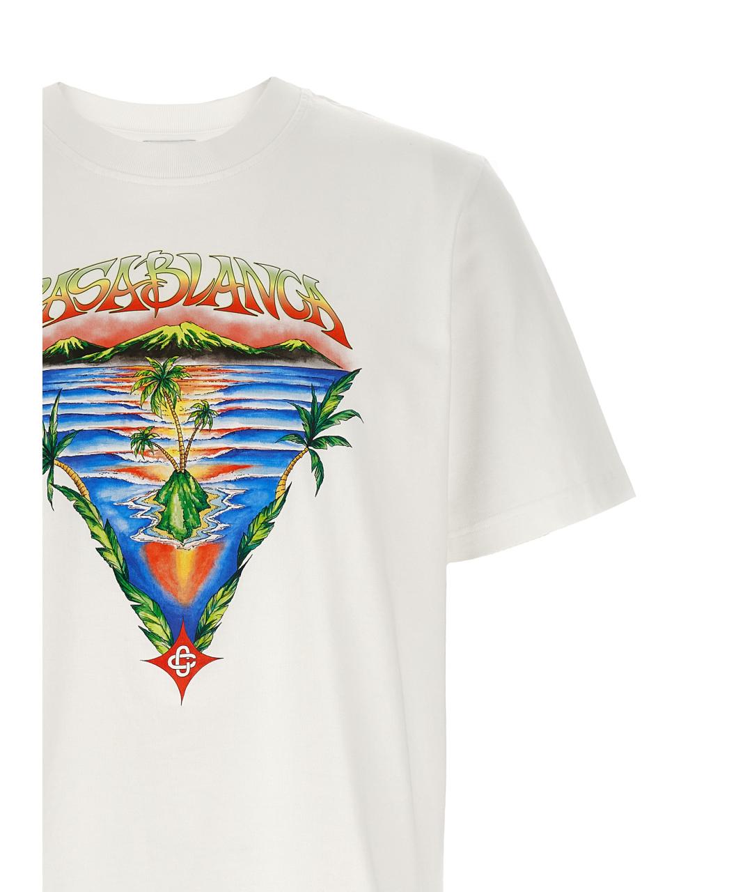CASABLANCA Белая хлопковая футболка, фото 3