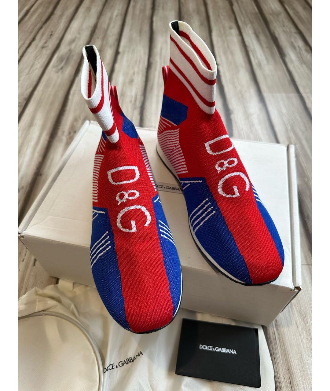 DOLCE & GABBANA KIDS Красные текстильные кеды, фото 3