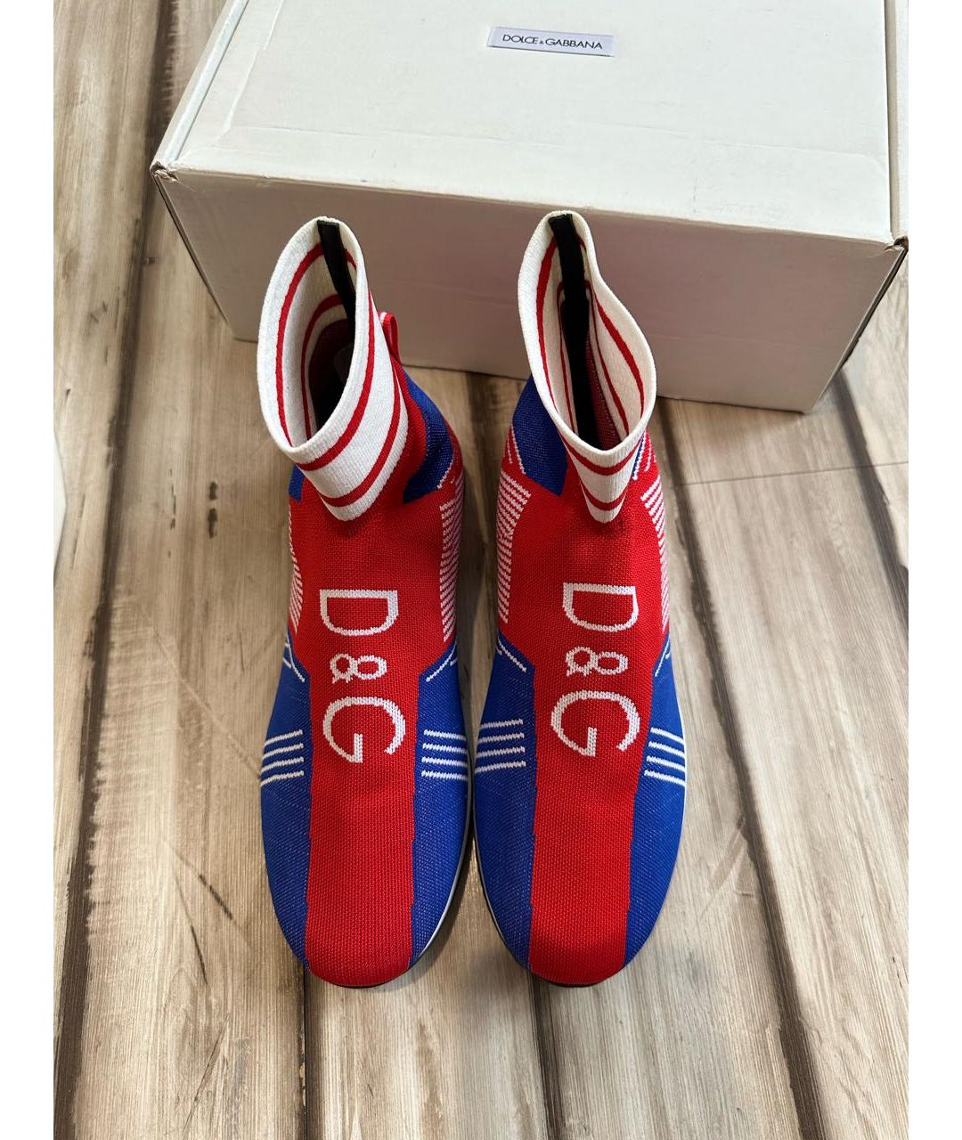 DOLCE & GABBANA KIDS Красные текстильные кеды, фото 4