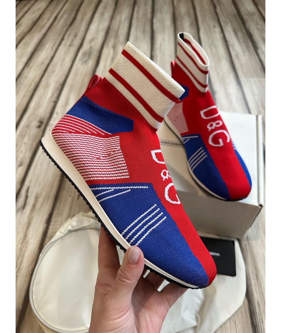 DOLCE & GABBANA KIDS Красные текстильные кеды, фото 9