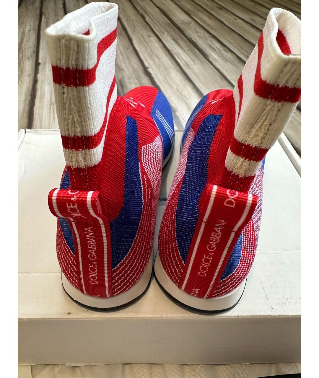DOLCE & GABBANA KIDS Красные текстильные кеды, фото 5