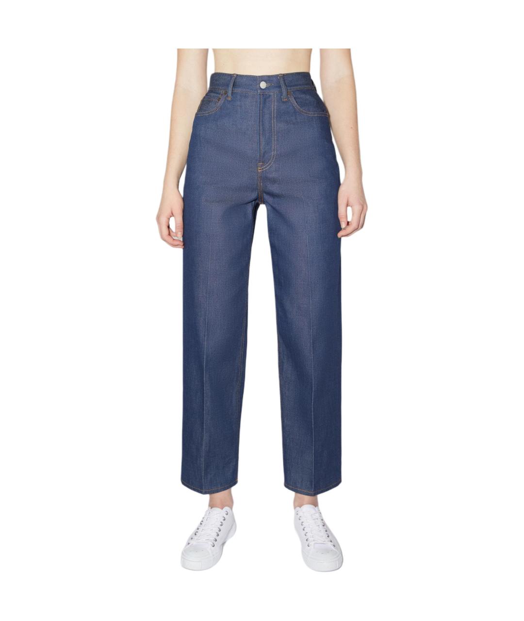 ACNE STUDIOS Синие хлопковые прямые джинсы, фото 3