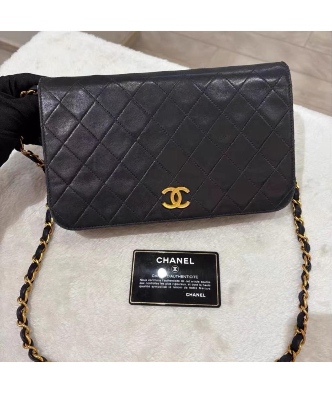 CHANEL Черная кожаная сумка через плечо, фото 6