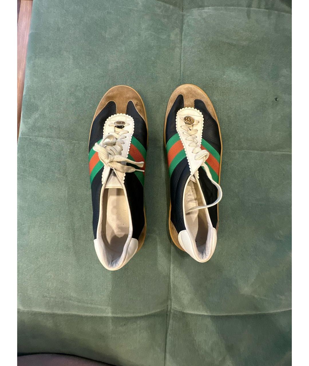 GUCCI Мульти низкие кроссовки / кеды из лакированной кожи, фото 3