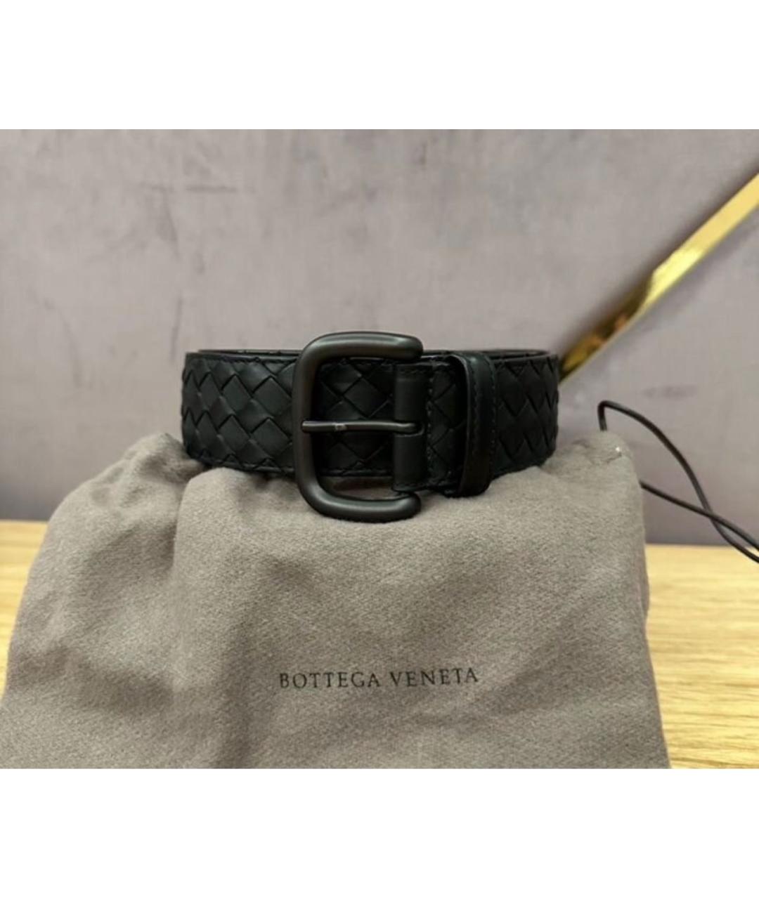 BOTTEGA VENETA Черный кожаный ремень, фото 8