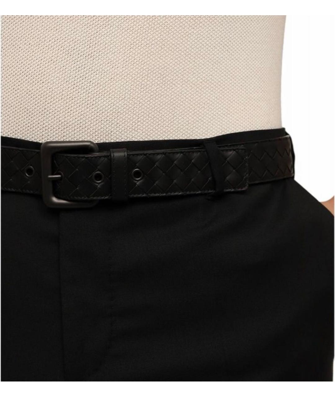 BOTTEGA VENETA Черный кожаный ремень, фото 5