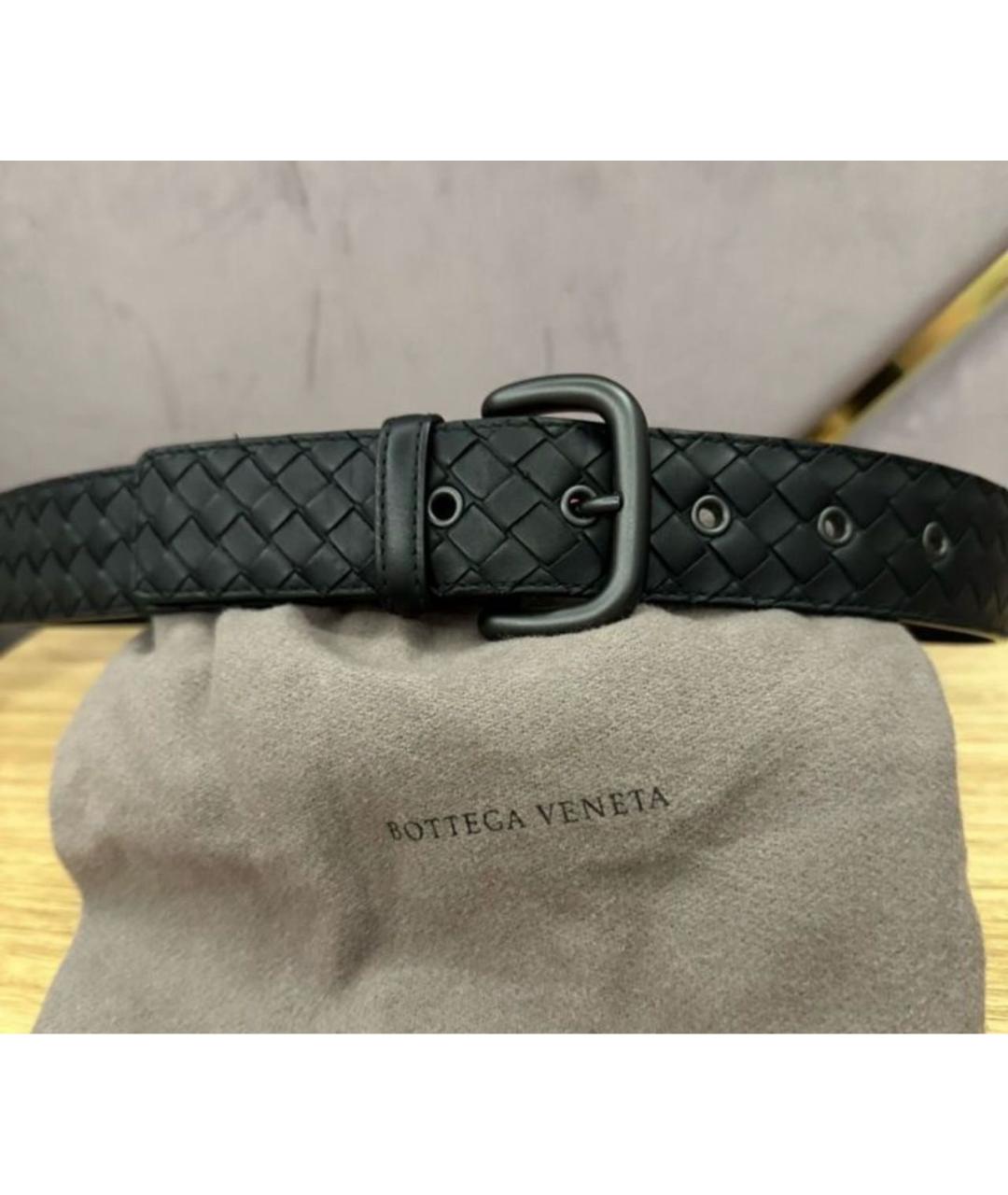 BOTTEGA VENETA Черный кожаный ремень, фото 2