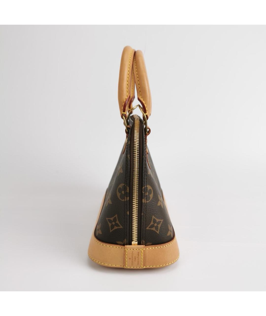 LOUIS VUITTON Коричневая кожаная сумка с короткими ручками, фото 2