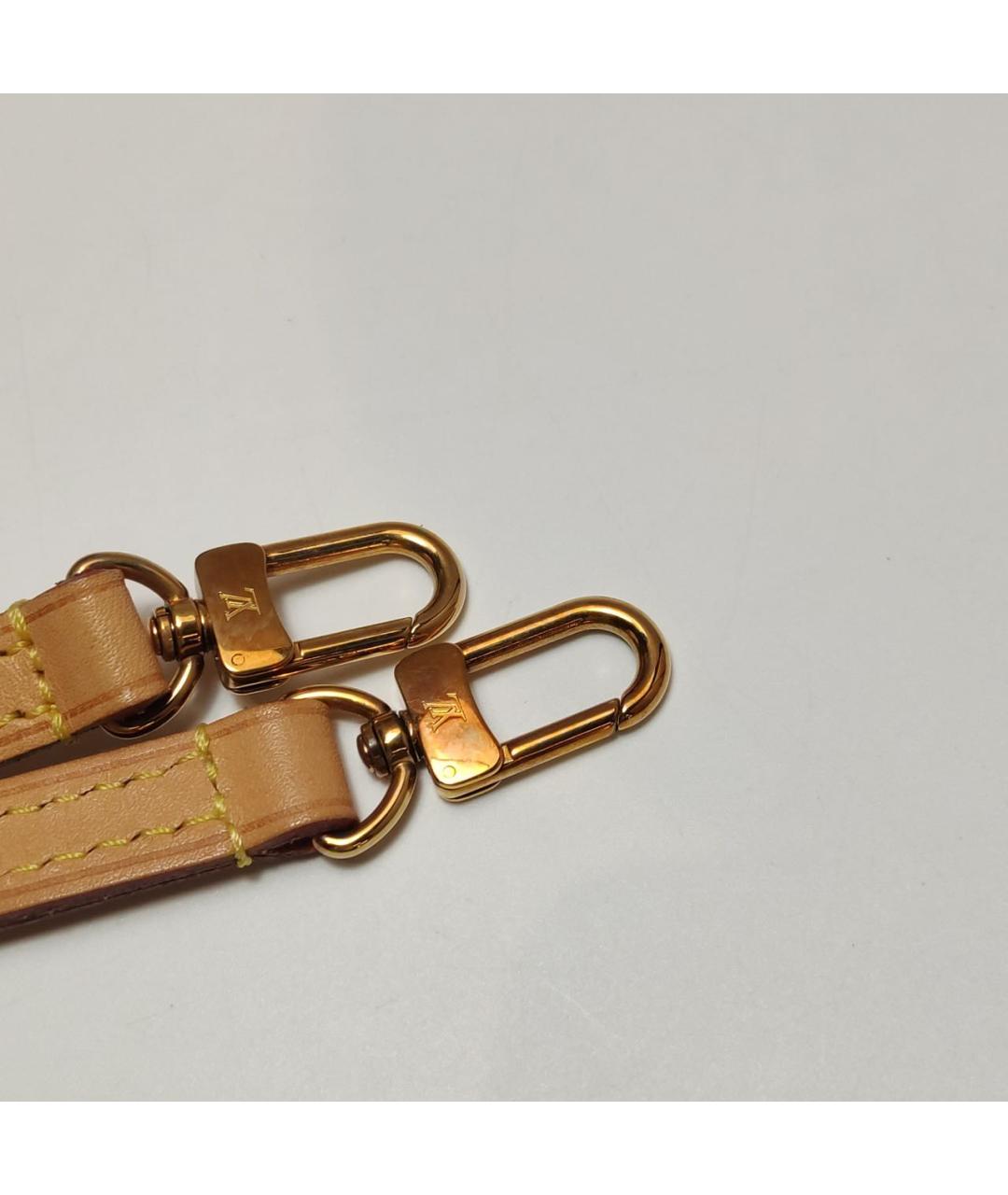 LOUIS VUITTON Коричневая кожаная сумка с короткими ручками, фото 8