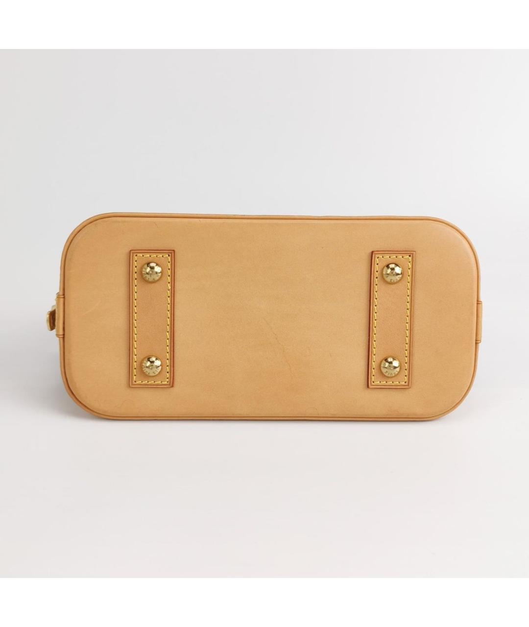 LOUIS VUITTON Коричневая кожаная сумка с короткими ручками, фото 5