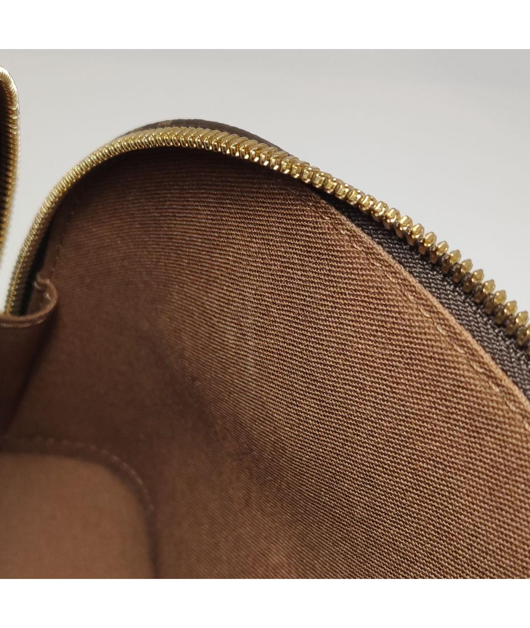 LOUIS VUITTON Коричневая кожаная сумка с короткими ручками, фото 7
