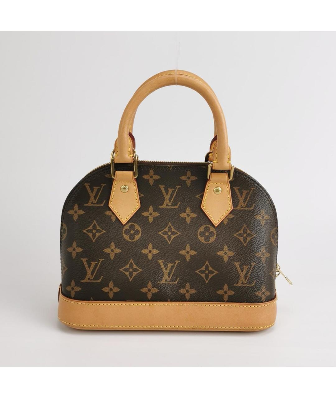 LOUIS VUITTON Коричневая кожаная сумка с короткими ручками, фото 4