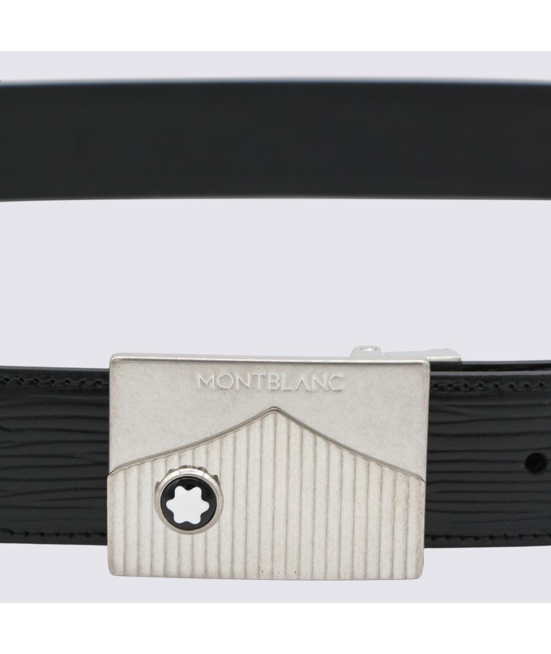 MONTBLANC Черный кожаный ремень, фото 2