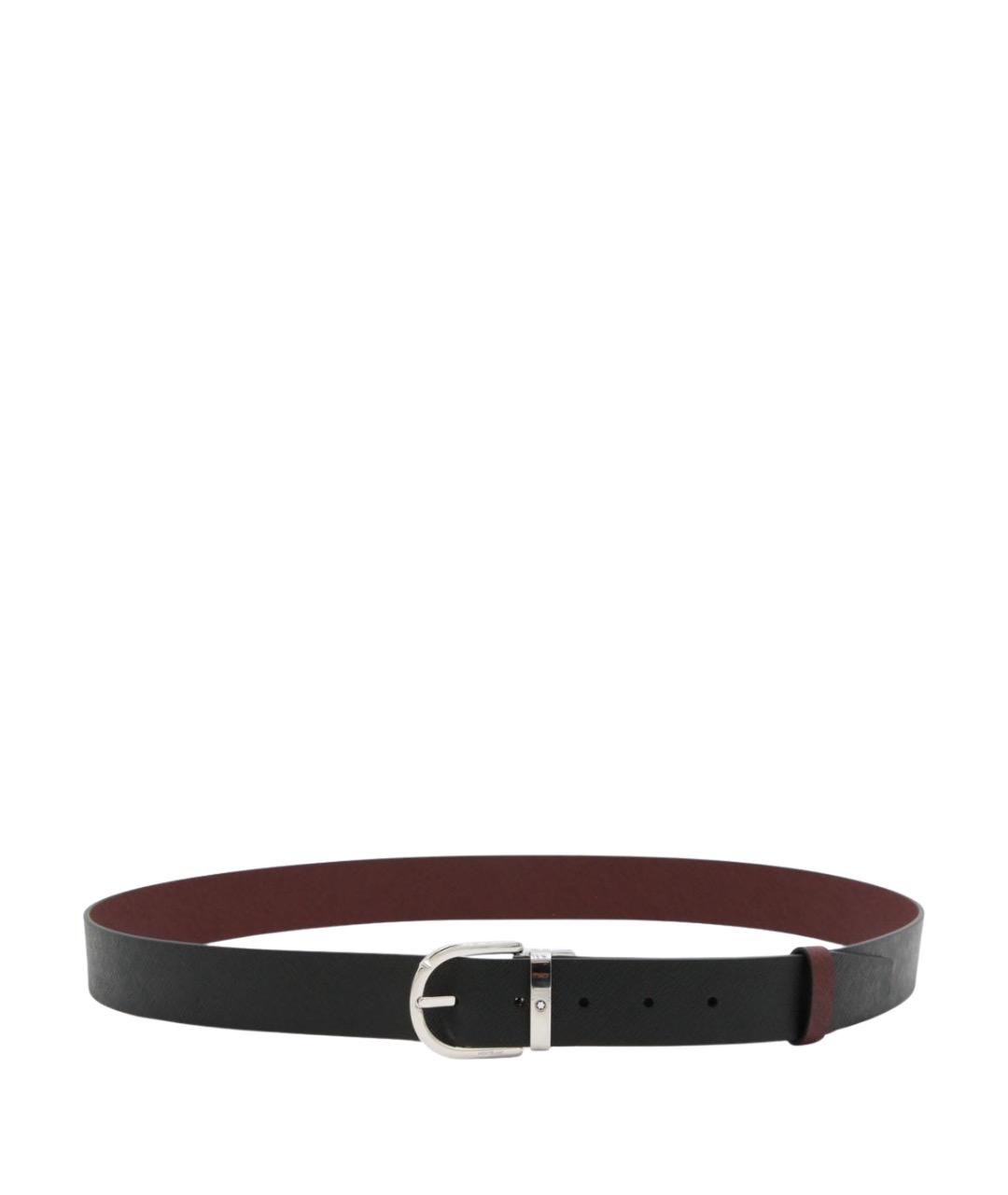 MONTBLANC Черный кожаный ремень, фото 1