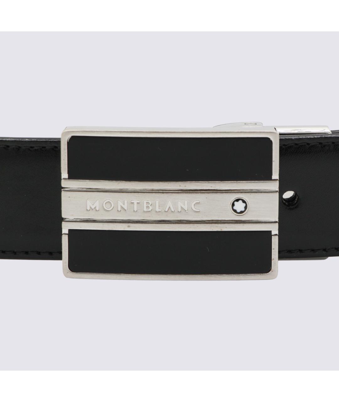 MONTBLANC Черный кожаный ремень, фото 2