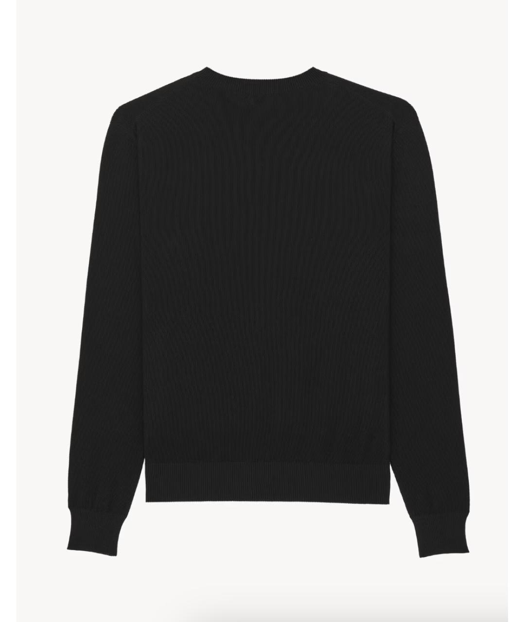SAINT LAURENT Черный хлопковый джемпер / свитер, фото 2