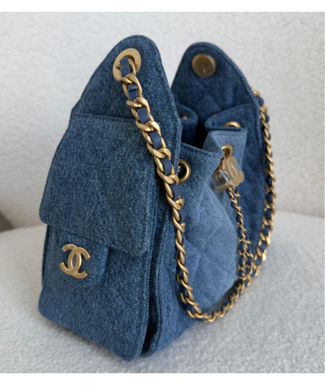 CHANEL Синяя деним сумка тоут, фото 2