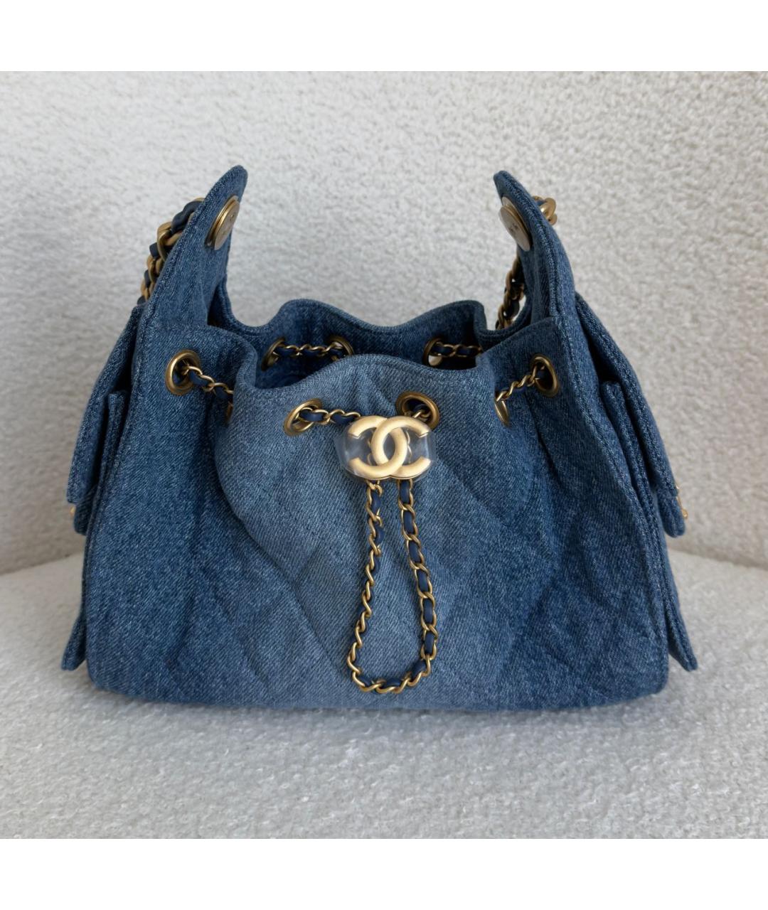 CHANEL Синяя деним сумка тоут, фото 8