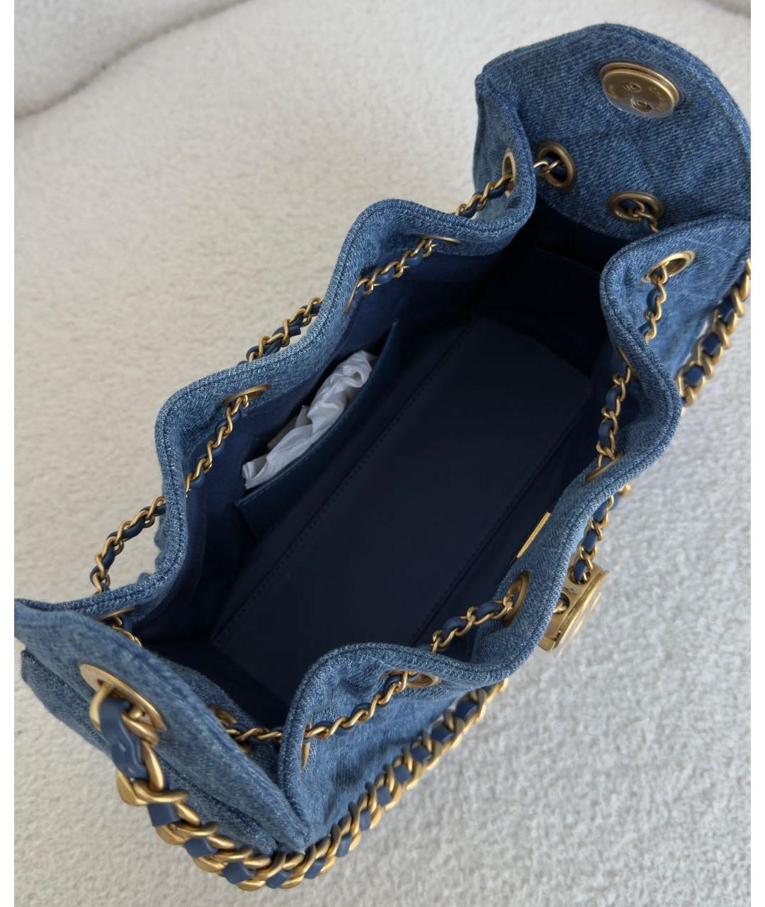 CHANEL Синяя деним сумка тоут, фото 4