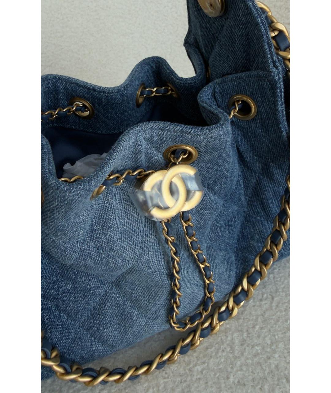 CHANEL Синяя деним сумка тоут, фото 6