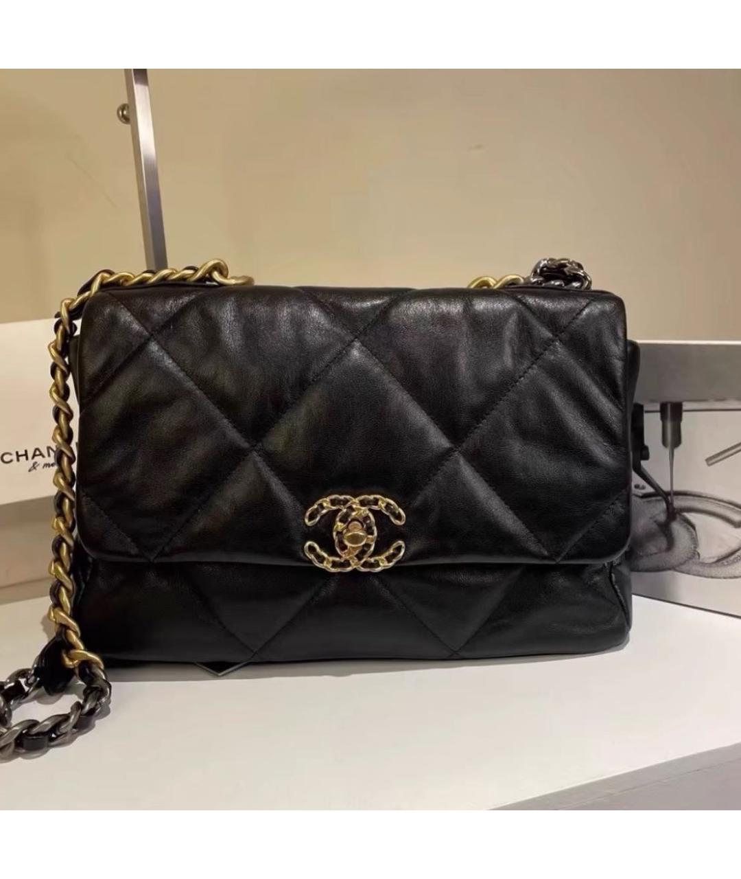 CHANEL Черная кожаная сумка через плечо, фото 6