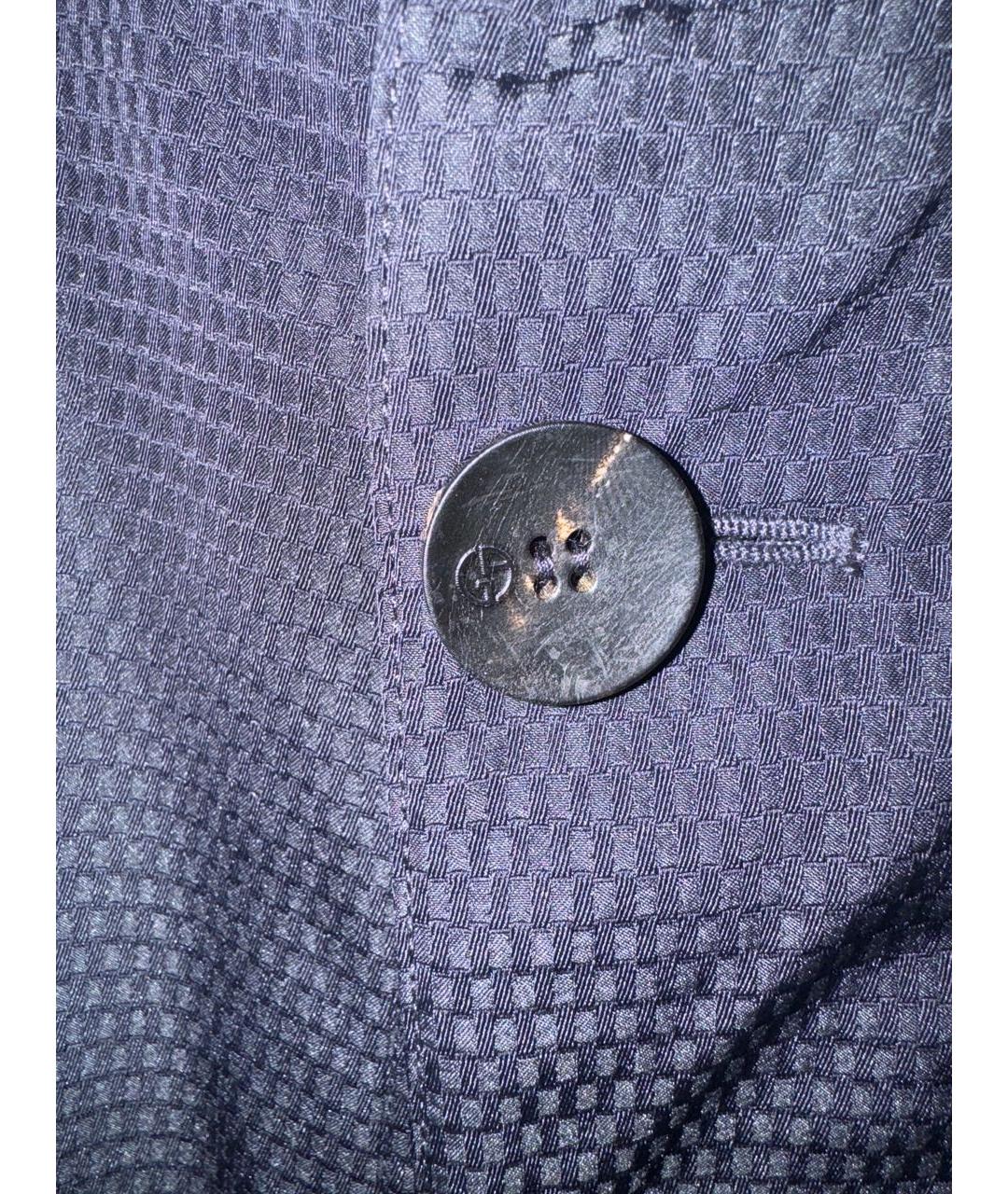 GIORGIO ARMANI Темно-синий синтетический пуховик, фото 4