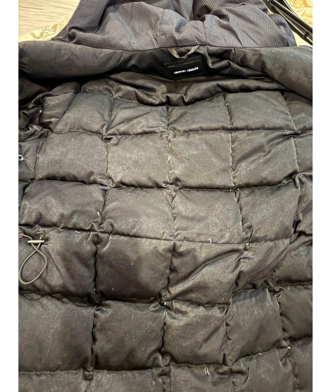 GIORGIO ARMANI Темно-синий синтетический пуховик, фото 6