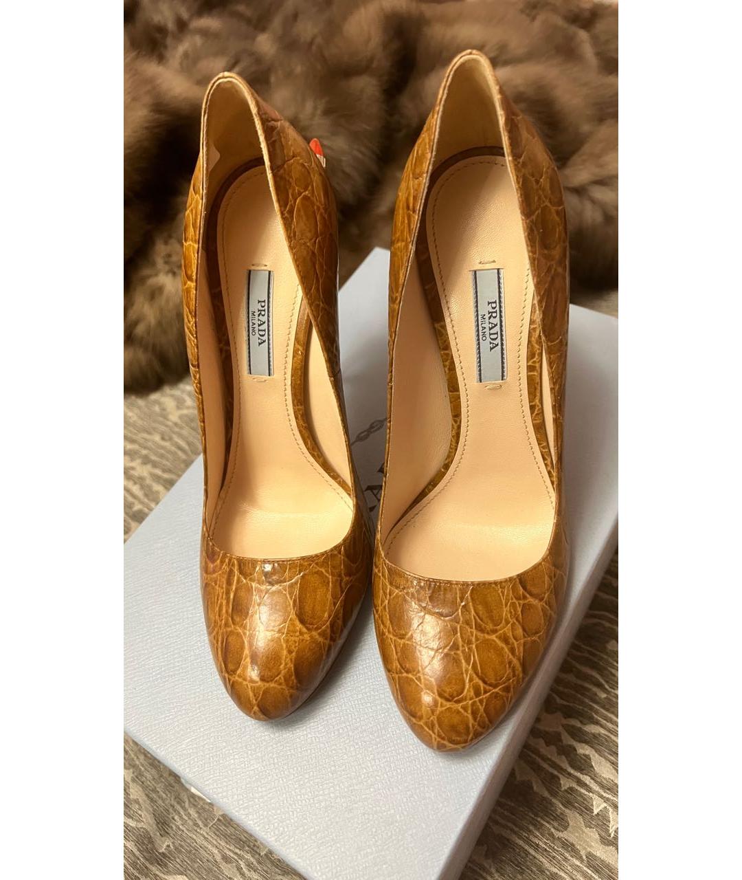 PRADA Коричневые туфли из экзотической кожи, фото 2