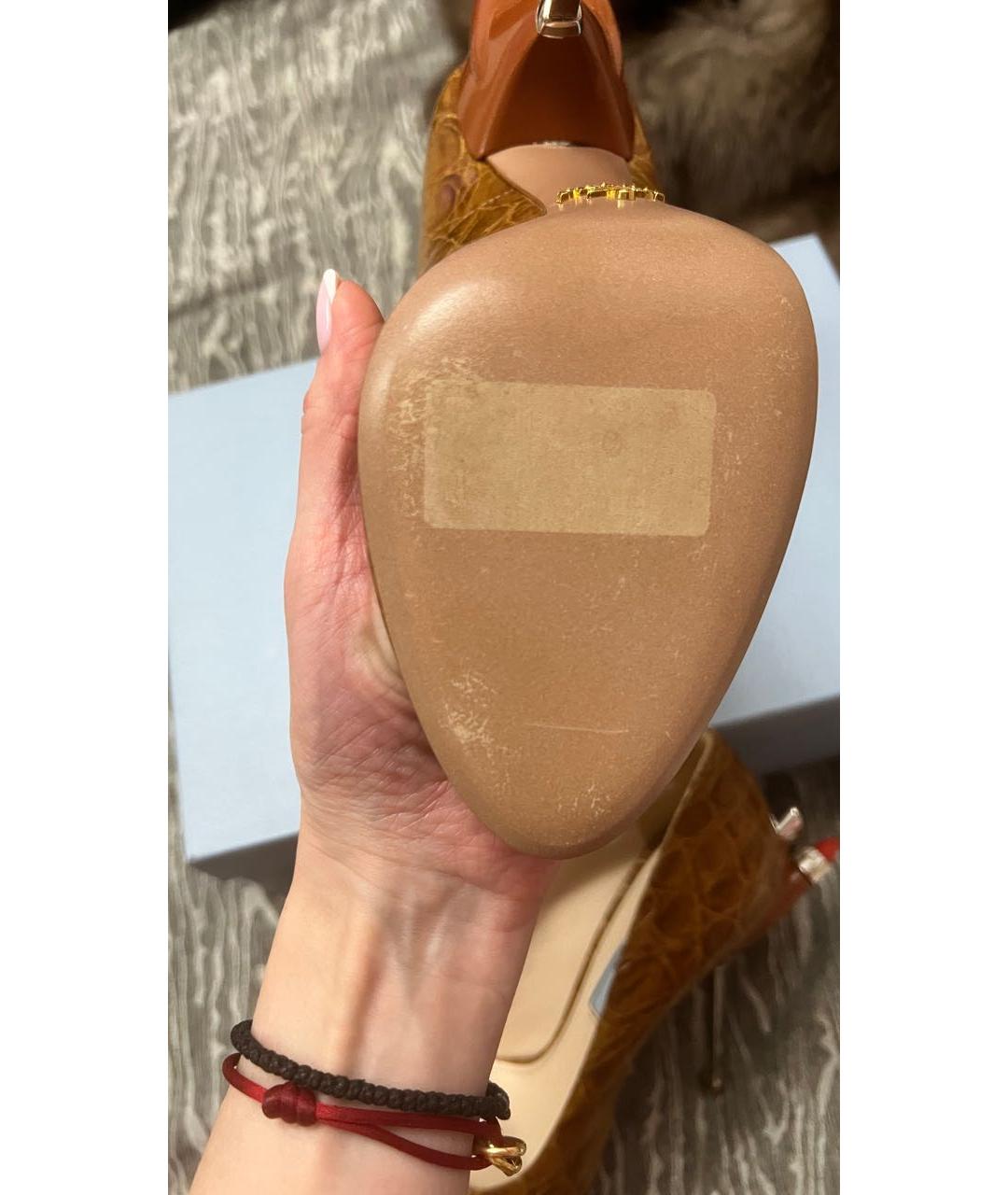 PRADA Коричневые туфли из экзотической кожи, фото 7