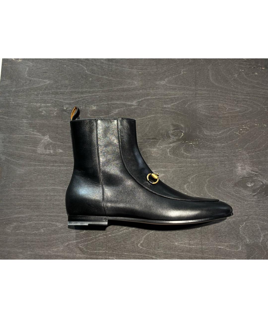 GUCCI Черные кожаные полусапоги, фото 6