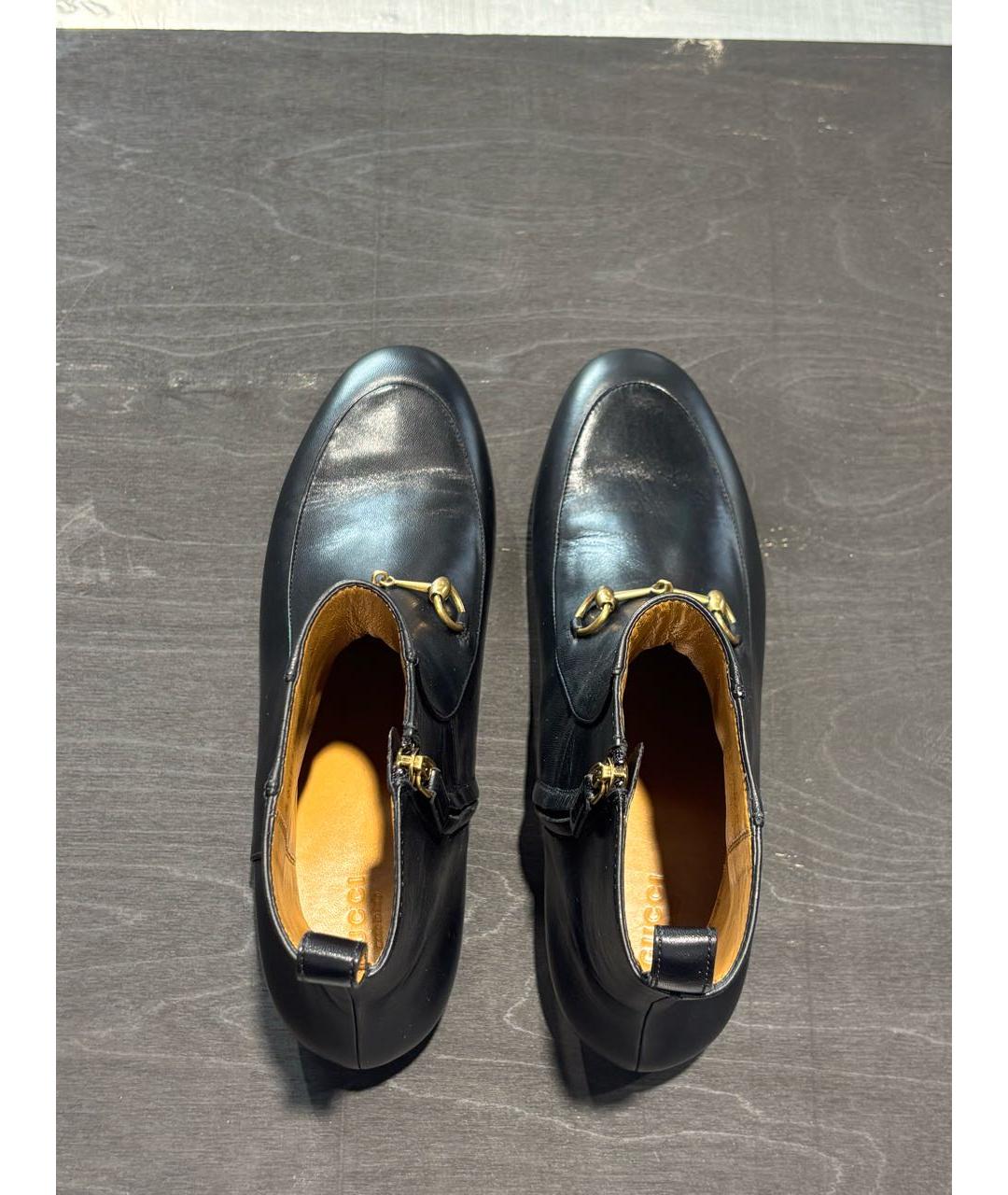 GUCCI Черные кожаные полусапоги, фото 4