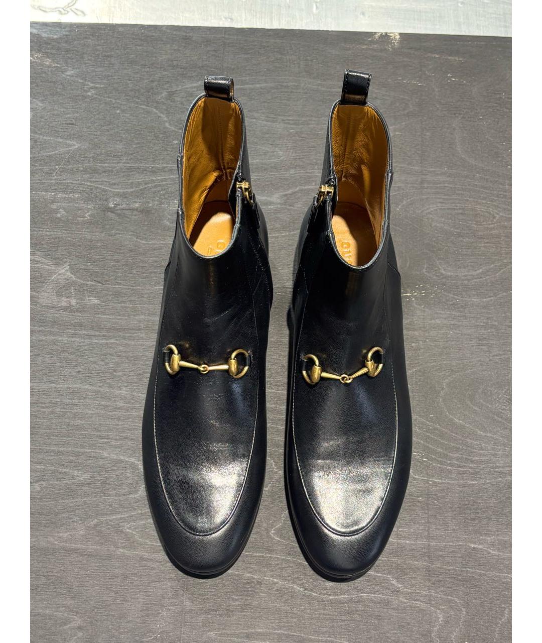 GUCCI Черные кожаные полусапоги, фото 3